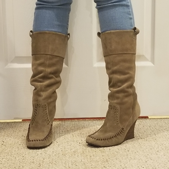 SOLD Sam Edelman suede heeled boots - Picture 2 of 6